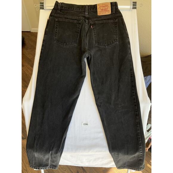 Levi's 550 Women Jeans 14 M Black Denim Tapered Button 30" Inseam High Rise - Picture 10 of 10